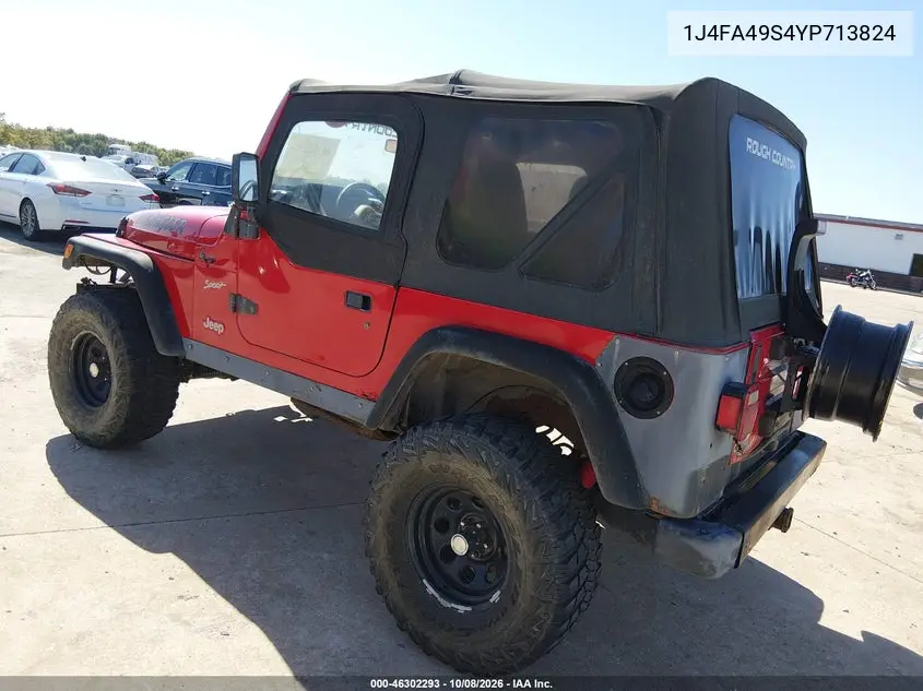 2000 JEEP WRANGLER VIN 1J4FA49S4YP713824 — фото 3