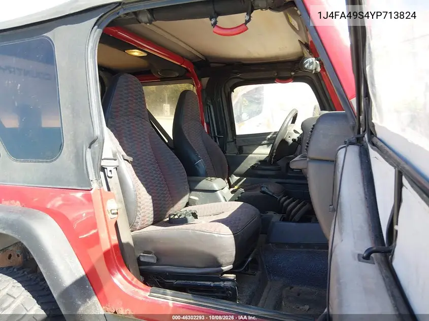 2000 JEEP WRANGLER VIN 1J4FA49S4YP713824 — фото 8