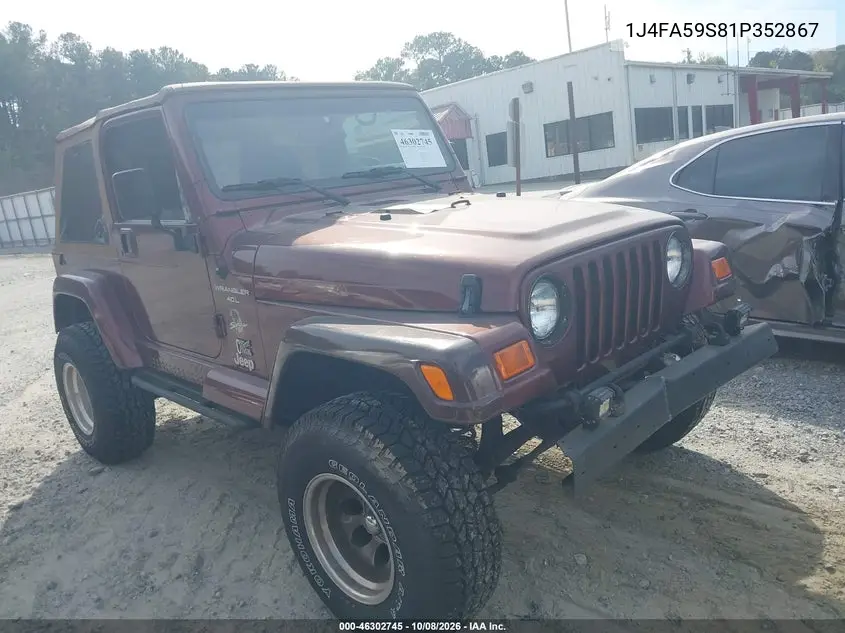 JEEP WRANGLER 2001, VIN 1J4FA59S81P352867