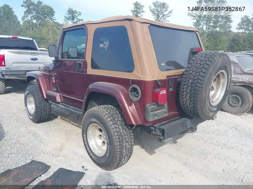 2001 JEEP WRANGLER VIN 1J4FA59S81P352867 — фото 3