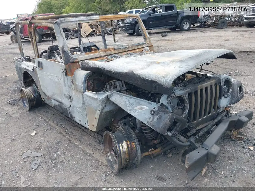 JEEP WRANGLER 2004, VIN 1J4FA39S64P788786
