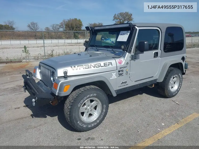 2005 JEEP WRANGLER VIN 1J4FA49S55P317655 — фото 2