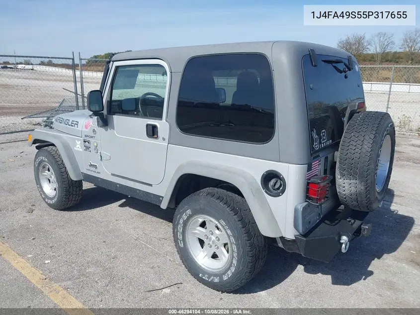 2005 JEEP WRANGLER VIN 1J4FA49S55P317655 — фото 3
