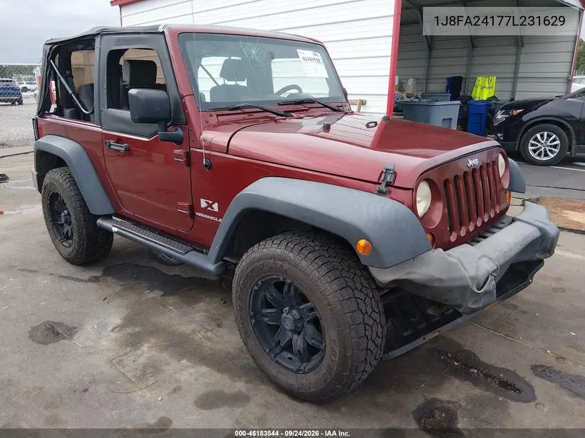 JEEP WRANGLER 2007, VIN 1J8FA24177L231629