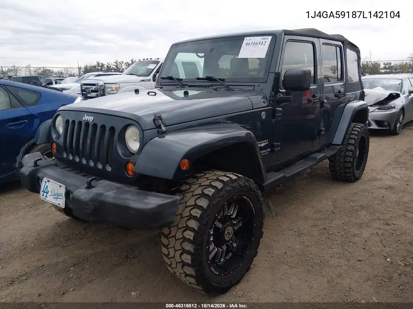 2007 JEEP WRANGLER VIN 1J4GA59187L142104 — фото 2