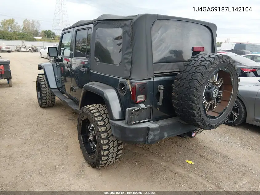 2007 JEEP WRANGLER VIN 1J4GA59187L142104 — фото 3