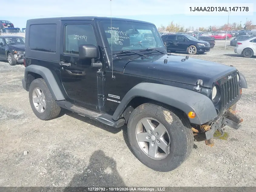 JEEP WRANGLER 2010, VIN 1J4AA2D13AL147178