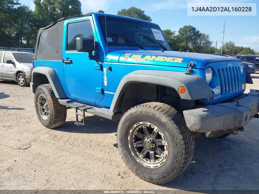 JEEP WRANGLER 2010, VIN 1J4AA2D12AL160228