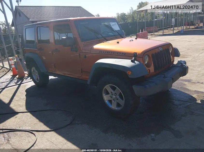 JEEP WRANGLER 2010, VIN 1J4HA6H11AL202470