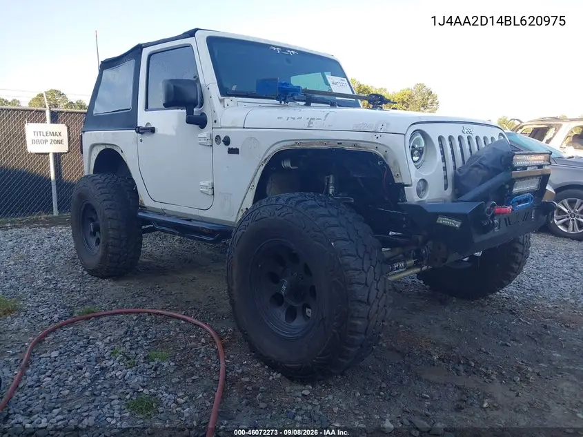 JEEP WRANGLER 2011, VIN 1J4AA2D14BL620975
