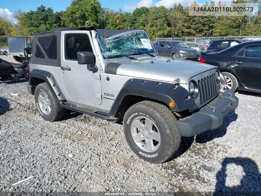 JEEP WRANGLER 2011, VIN 1J4AA2D11BL502673