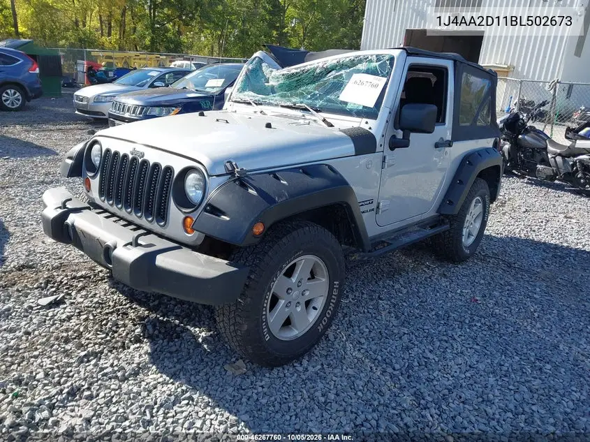 2011 JEEP WRANGLER VIN 1J4AA2D11BL502673 — фото 2