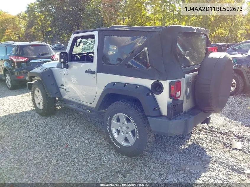 2011 JEEP WRANGLER VIN 1J4AA2D11BL502673 — фото 3