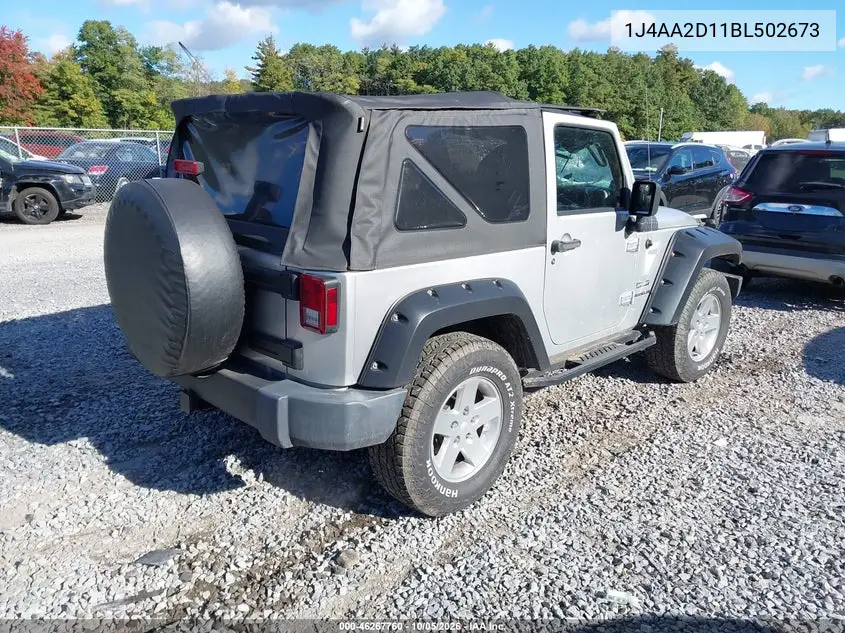 2011 JEEP WRANGLER VIN 1J4AA2D11BL502673 — фото 4