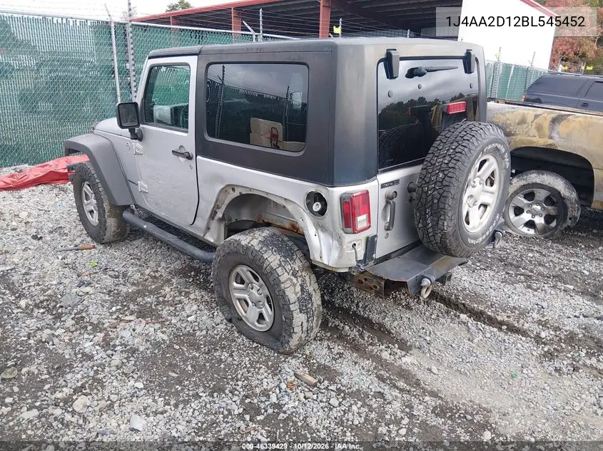 2011 JEEP WRANGLER VIN 1J4AA2D12BL545452 — фото 3