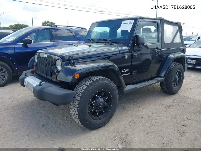 2011 JEEP WRANGLER VIN 1J4AA5D17BL628005 — фото 2