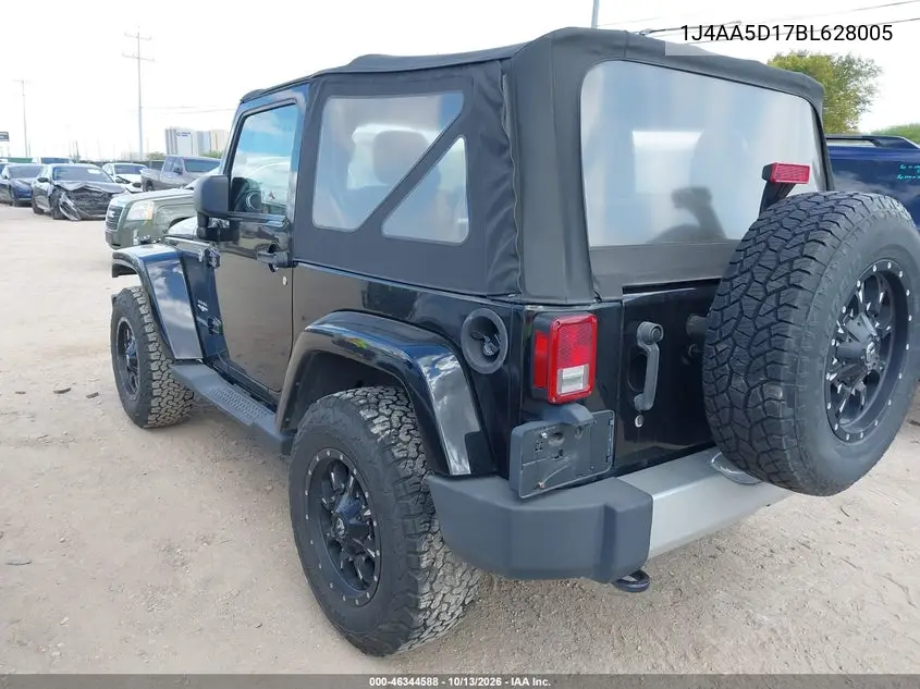 2011 JEEP WRANGLER VIN 1J4AA5D17BL628005 — фото 3