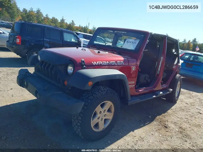 2012 JEEP WRANGLER VIN 1C4BJWDG0CL286659 — фото 2