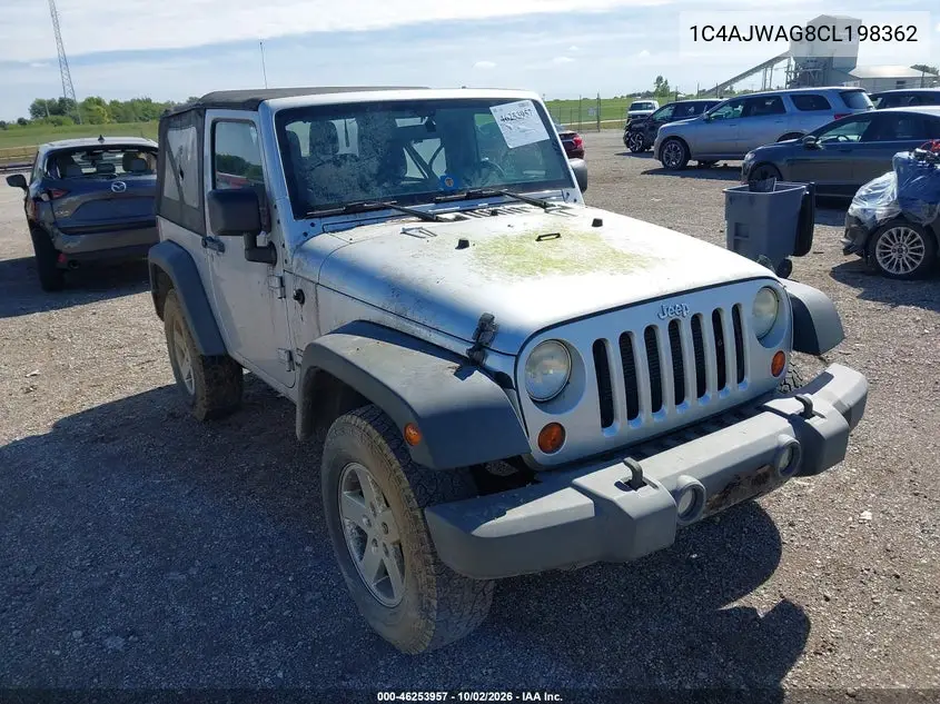 JEEP WRANGLER 2012, VIN 1C4AJWAG8CL198362