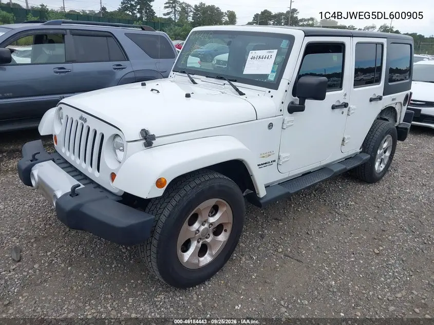 2013 JEEP WRANGLER VIN 1C4BJWEG5DL600905 — фото 2
