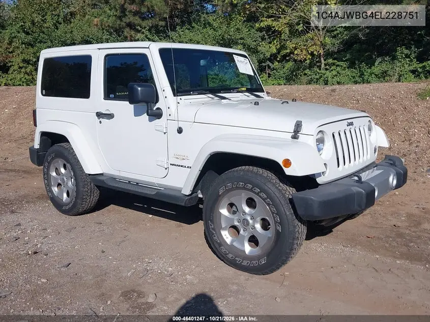 JEEP WRANGLER 2014, VIN 1C4AJWBG4EL228751