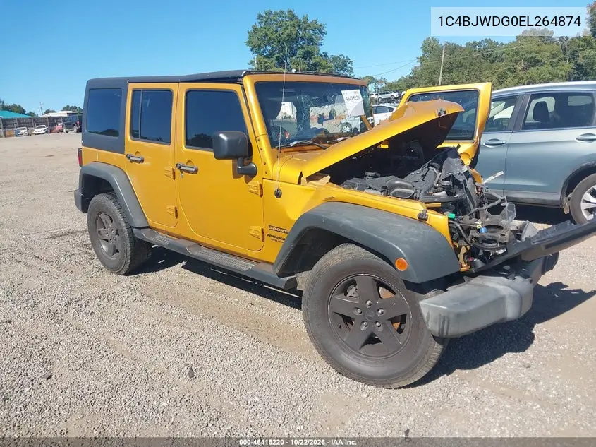 JEEP WRANGLER 2014, VIN 1C4BJWDG0EL264874
