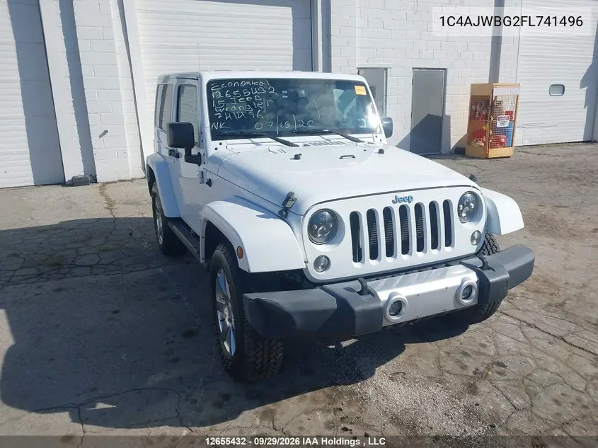 JEEP WRANGLER 2015, VIN 1C4AJWBG2FL741496