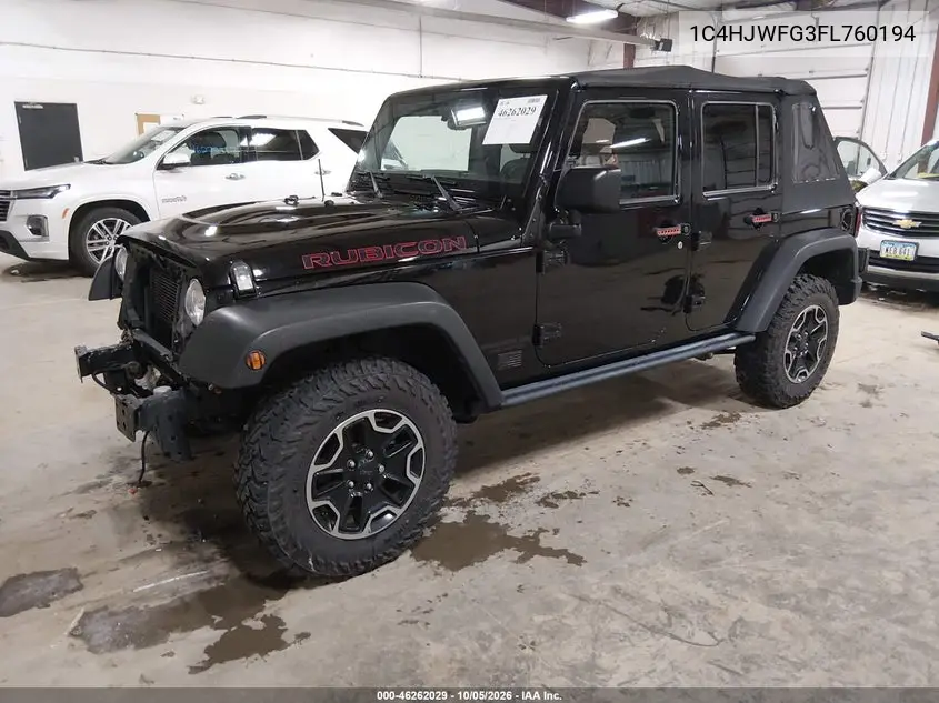 2015 JEEP WRANGLER VIN 1C4HJWFG3FL760194 — фото 2