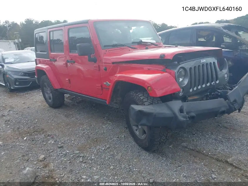 JEEP WRANGLER 2015, VIN 1C4BJWDGXFL640160