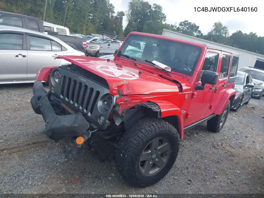 2015 JEEP WRANGLER VIN 1C4BJWDGXFL640160 — фото 2