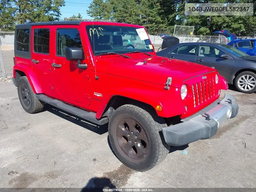JEEP WRANGLER 2015, VIN 1C4BJWEG0FL582347