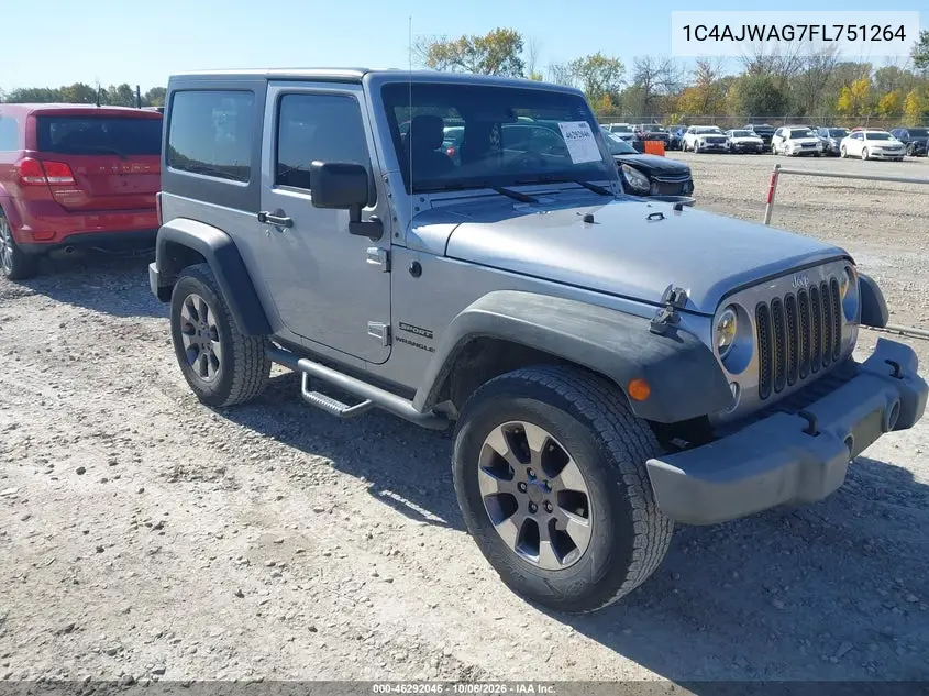 JEEP WRANGLER 2015, VIN 1C4AJWAG7FL751264
