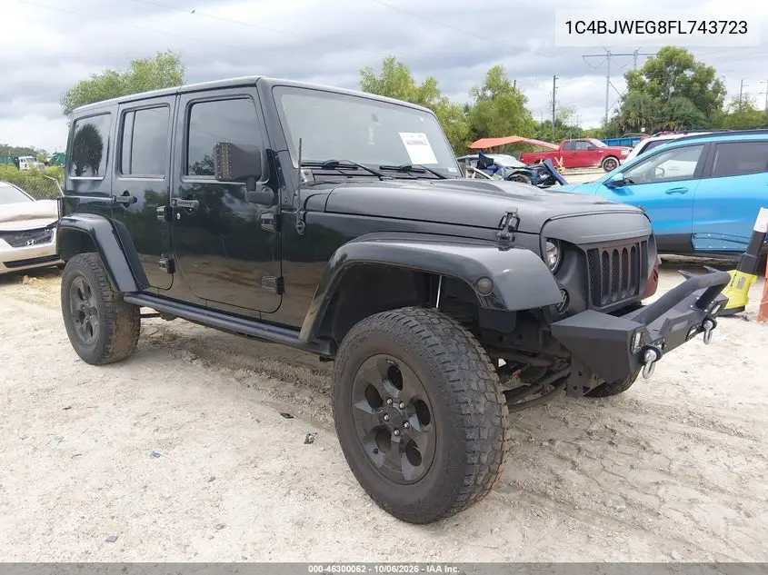 JEEP WRANGLER 2015, VIN 1C4BJWEG8FL743723