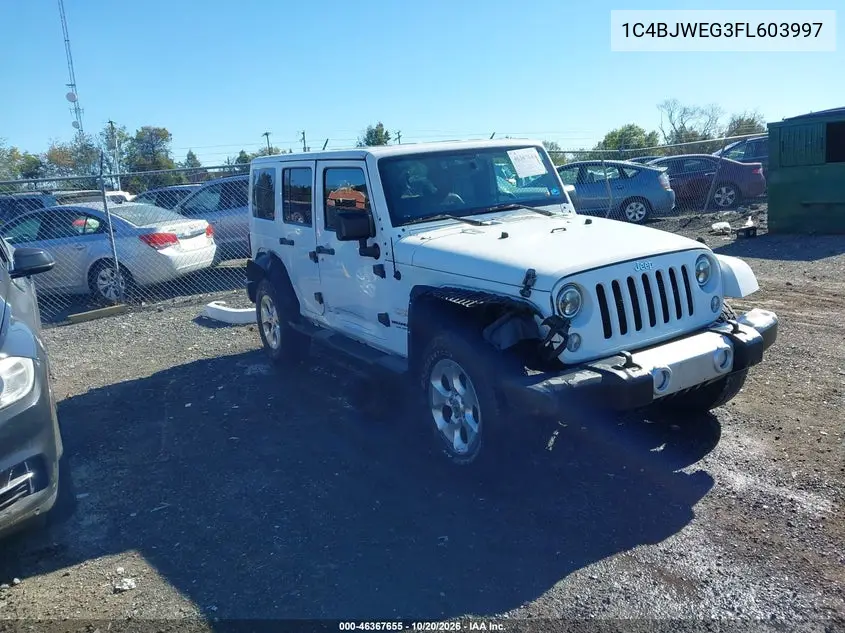 JEEP WRANGLER 2015, VIN 1C4BJWEG3FL603997