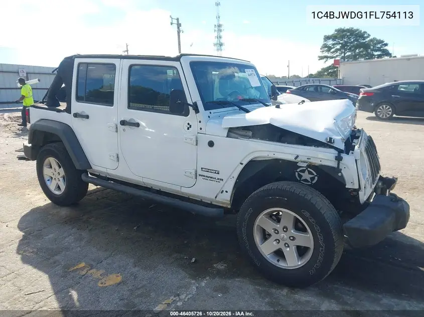 JEEP WRANGLER 2015, VIN 1C4BJWDG1FL754113