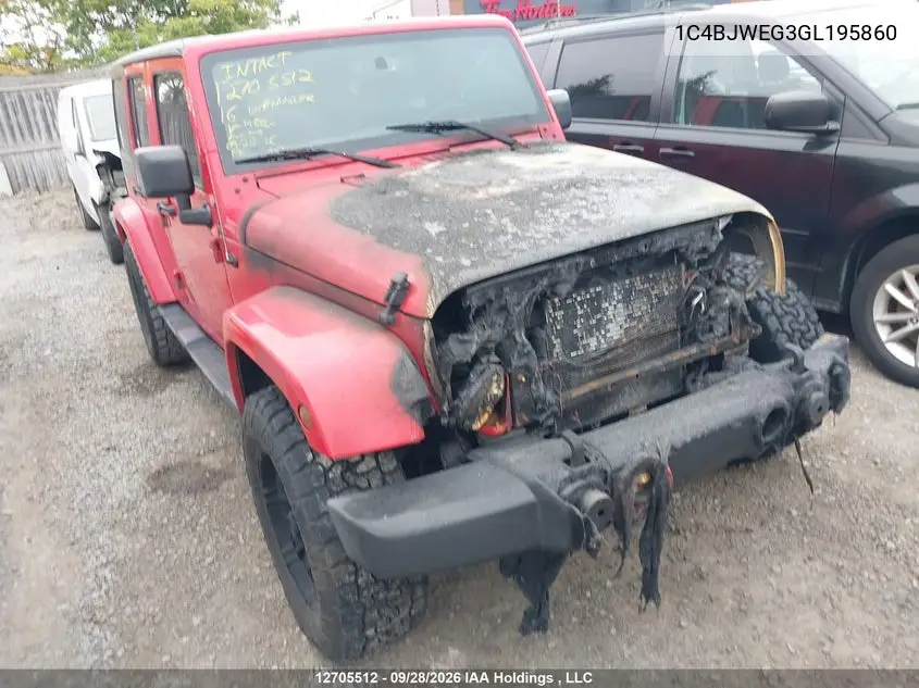 JEEP WRANGLER 2016, VIN 1C4BJWEG3GL195860