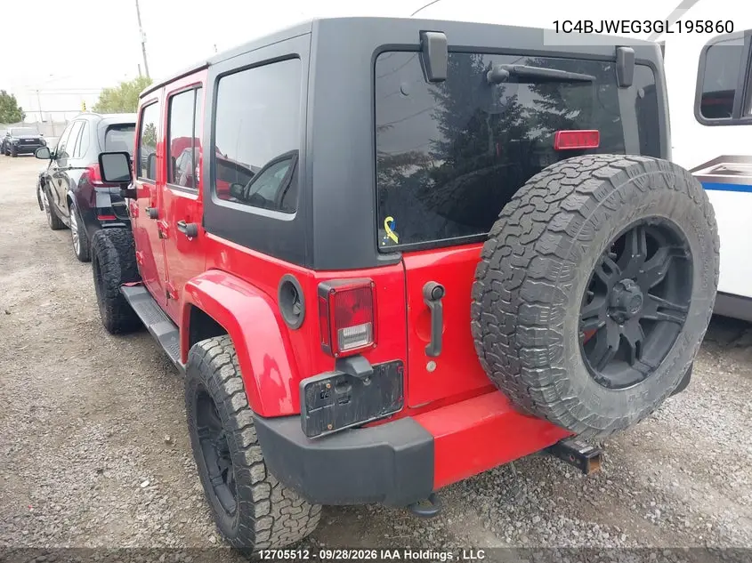 2016 JEEP WRANGLER VIN 1C4BJWEG3GL195860 — фото 3