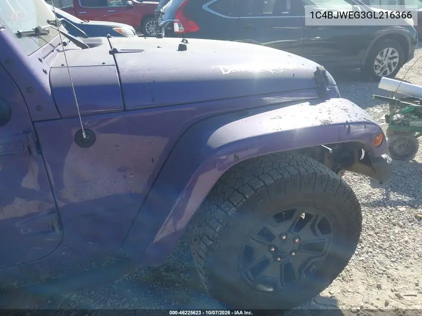 2016 JEEP WRANGLER VIN 1C4BJWEG3GL216366 — фото 12