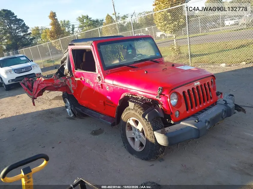 JEEP WRANGLER 2016, VIN 1C4AJWAG9GL132778