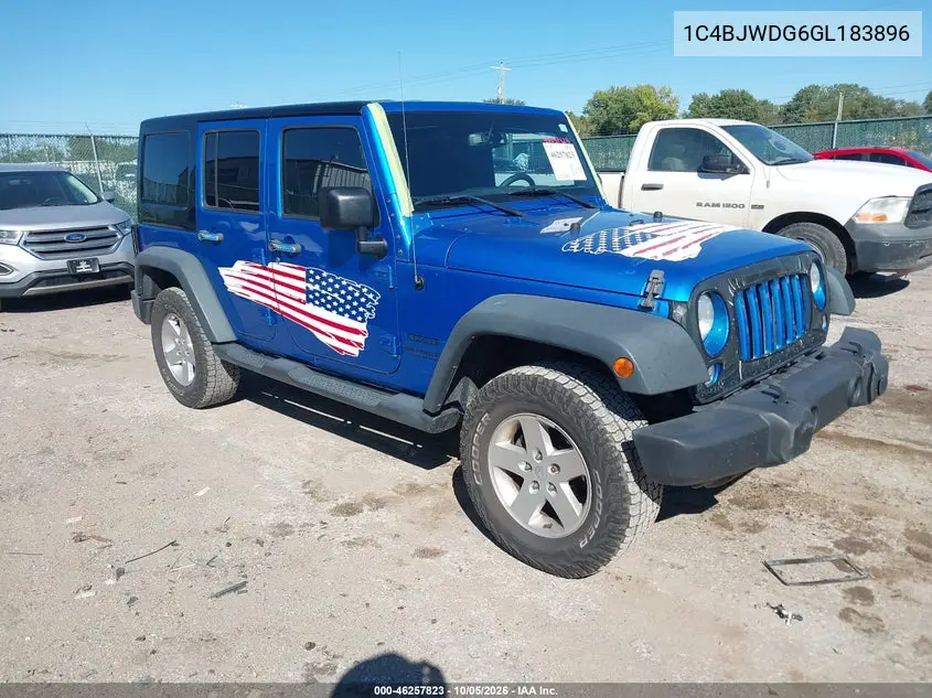 JEEP WRANGLER 2016, VIN 1C4BJWDG6GL183896