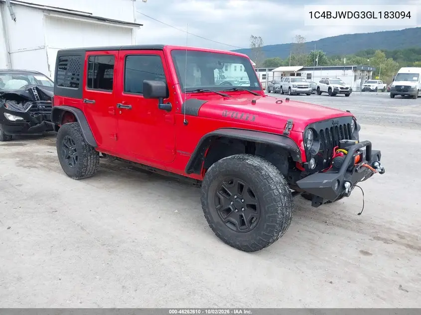 JEEP WRANGLER 2016, VIN 1C4BJWDG3GL183094