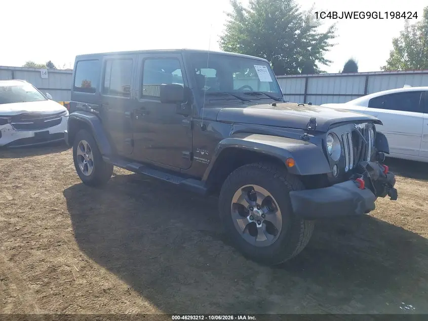 JEEP WRANGLER 2016, VIN 1C4BJWEG9GL198424