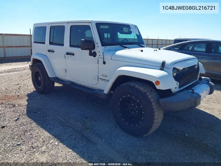JEEP WRANGLER 2016, VIN 1C4BJWEG8GL216721