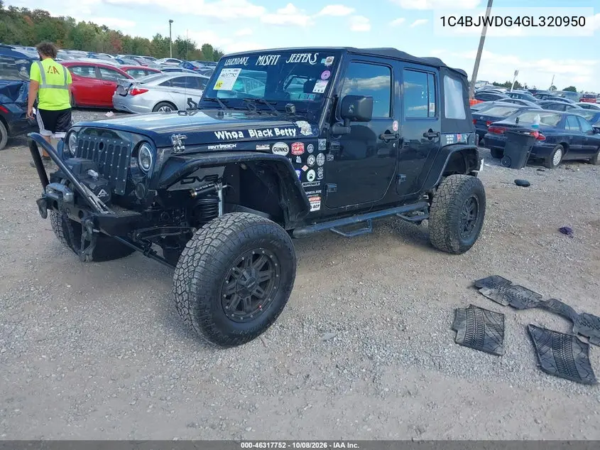 2016 JEEP WRANGLER VIN 1C4BJWDG4GL320950 — фото 2