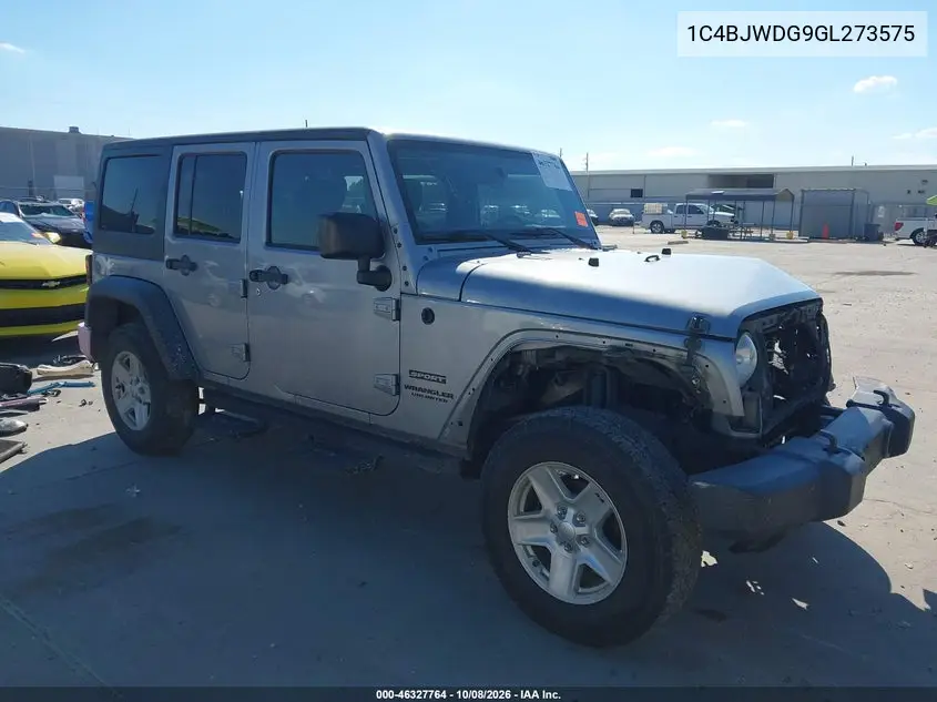 JEEP WRANGLER 2016, VIN 1C4BJWDG9GL273575