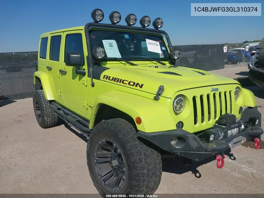 JEEP WRANGLER 2016, VIN 1C4BJWFG3GL310374