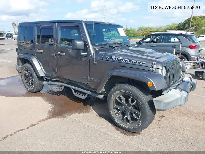JEEP WRANGLER 2017, VIN 1C4BJWEG5HL675870