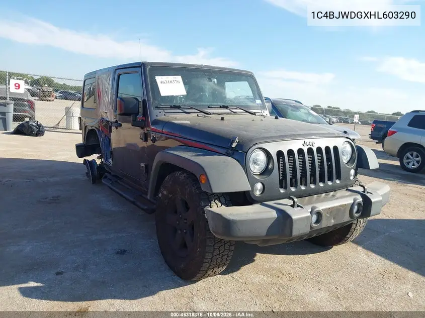 JEEP WRANGLER 2017, VIN 1C4BJWDGXHL603290