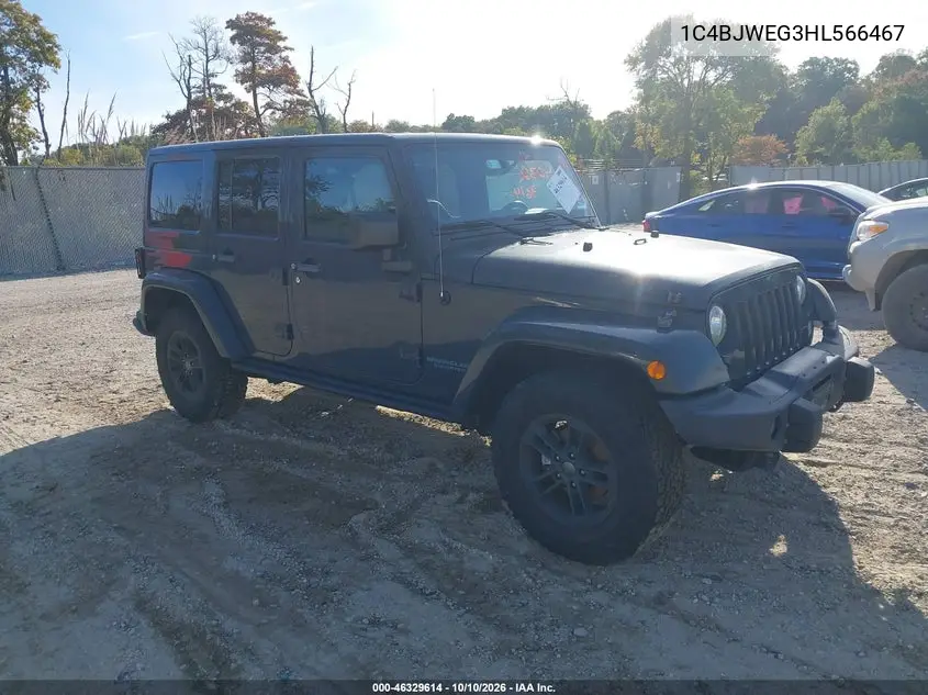 JEEP WRANGLER 2017, VIN 1C4BJWEG3HL566467