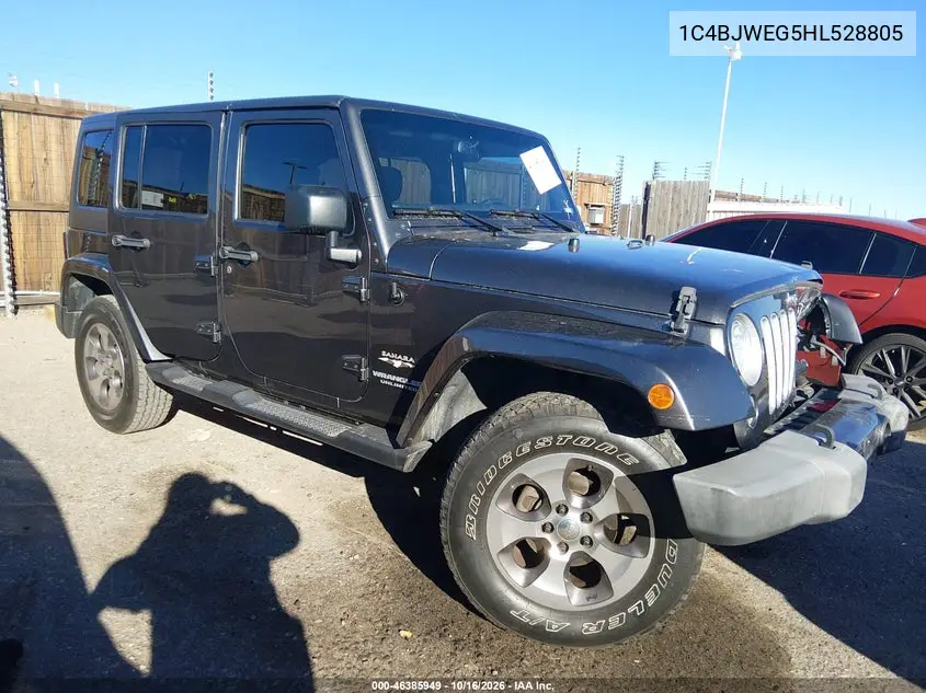 JEEP WRANGLER 2017, VIN 1C4BJWEG5HL528805